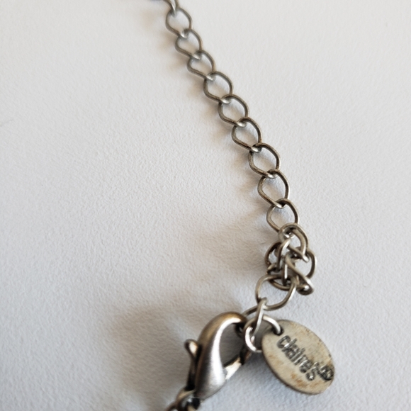 Vintage Claire's Round Pendant w/ Silver Tone Chain Enamel Centre - Picture 7 of 10